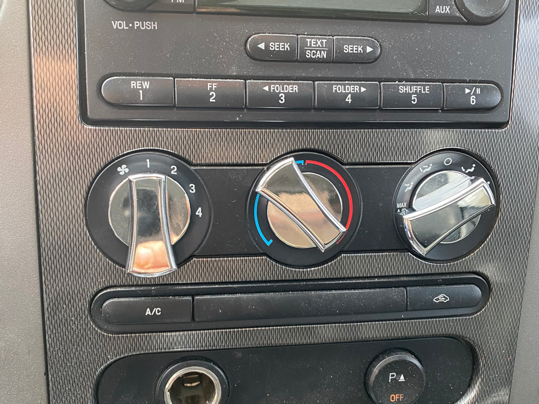 RedRock A/C Knob Covers; Chrome (04-08 F-150)