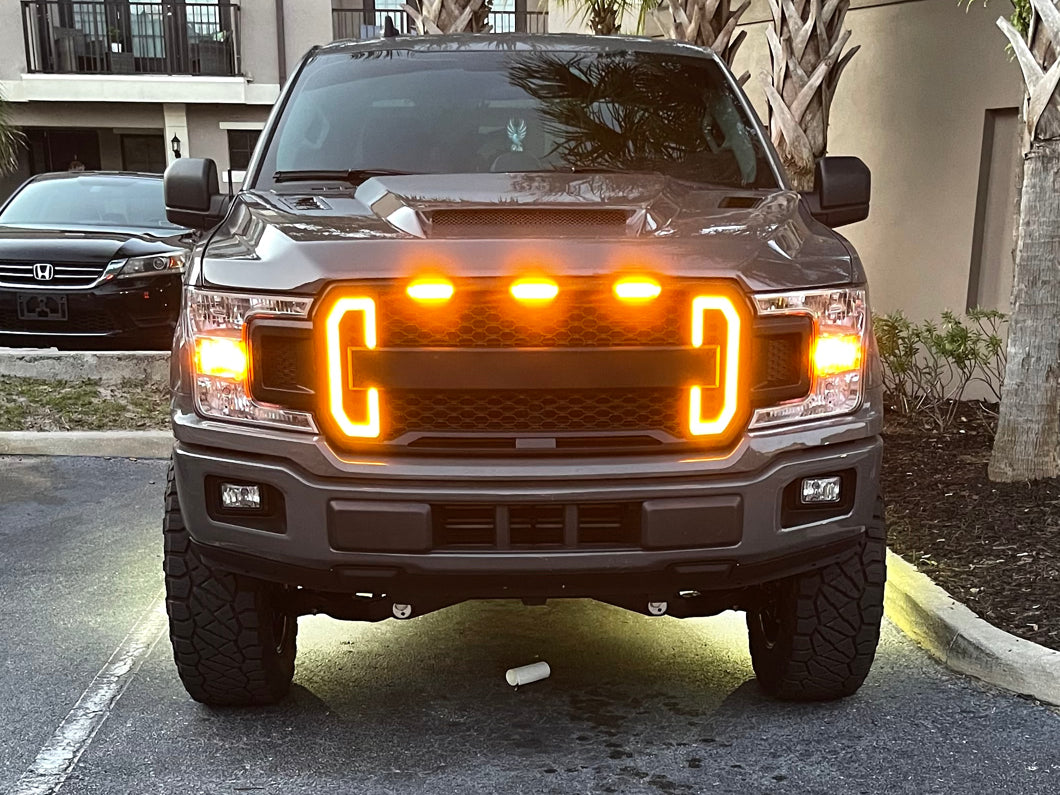RedRock Baja Upper Replacement Grille with LED Lighting and DRL (18-20 F-150, Excluding Raptor)