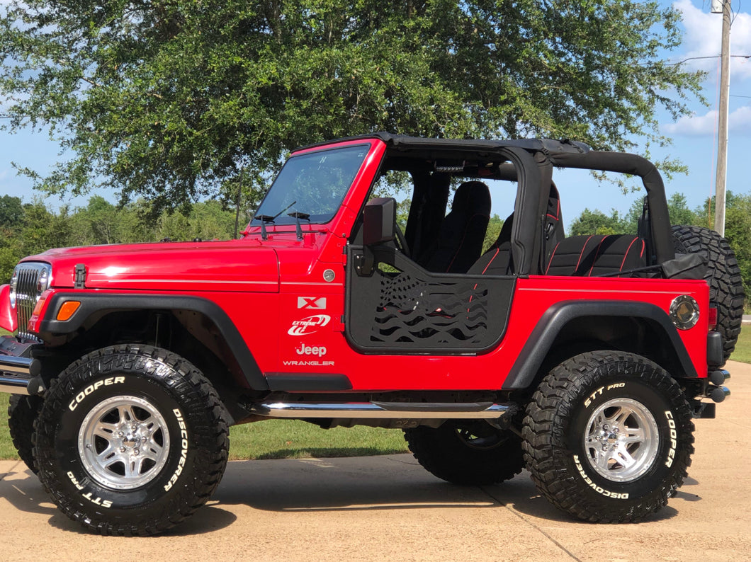 RedRock Old Glory Doors with Mirrors (97-06 Jeep Wrangler TJ)