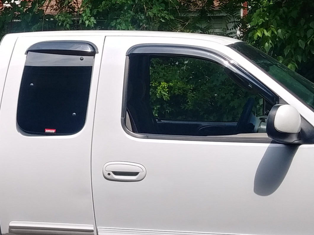 RedRock Window Deflectors; Front and Rear; Smoked (97-03 F-150 SuperCab)