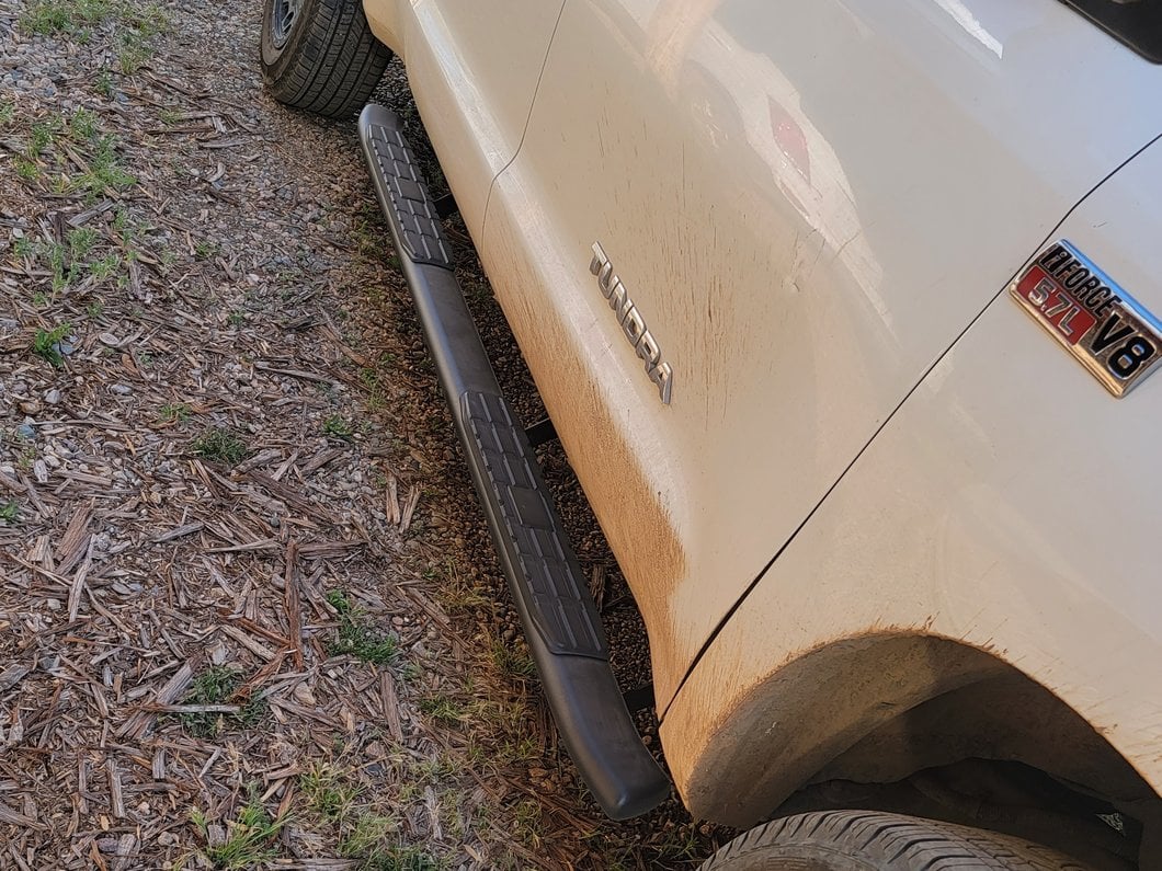 RedRock PNC Side Step Bars; Textured Black (07-21 Tundra Double Cab)