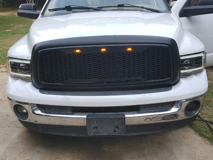 RedRock Baja Upper Replacement Grille with LED Lighting; Matte Black (02-05 RAM 1500)