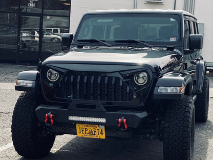 RedRock Max-HD Stubby Winch Front Bumper with LED Light Bar (18-25 Jeep Wrangler JL)