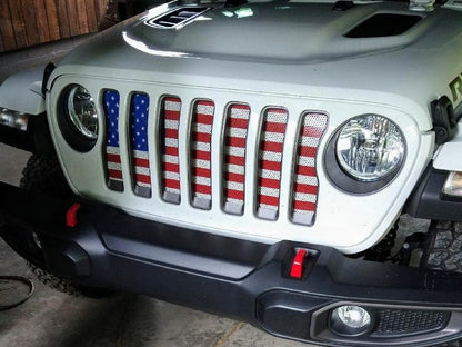 RedRock Grille Insert; Old Glory (18-25 Jeep Wrangler JL w/o TrailCam)