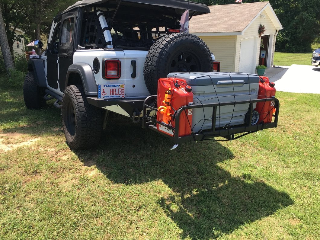RedRock Hitch Mounted Cargo Rack; 12-Inch XL (07-25 Jeep Wrangler JK & JL)