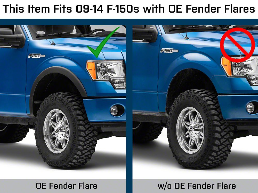 RedRock OE Replacement Fender Flares for Pre-Drilled Fenders (09-14 F-150 Styleside w/ OE Fender Flares)