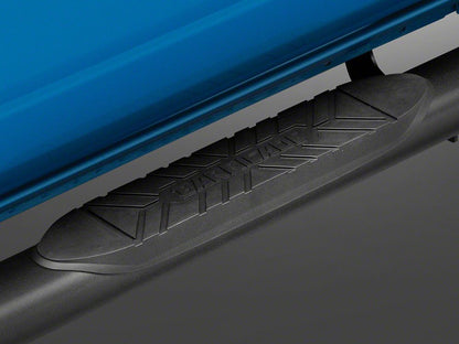 RedRock 5-Inch Oval Bent End Side Step Bars; Black (21-25 Bronco 2-Door)