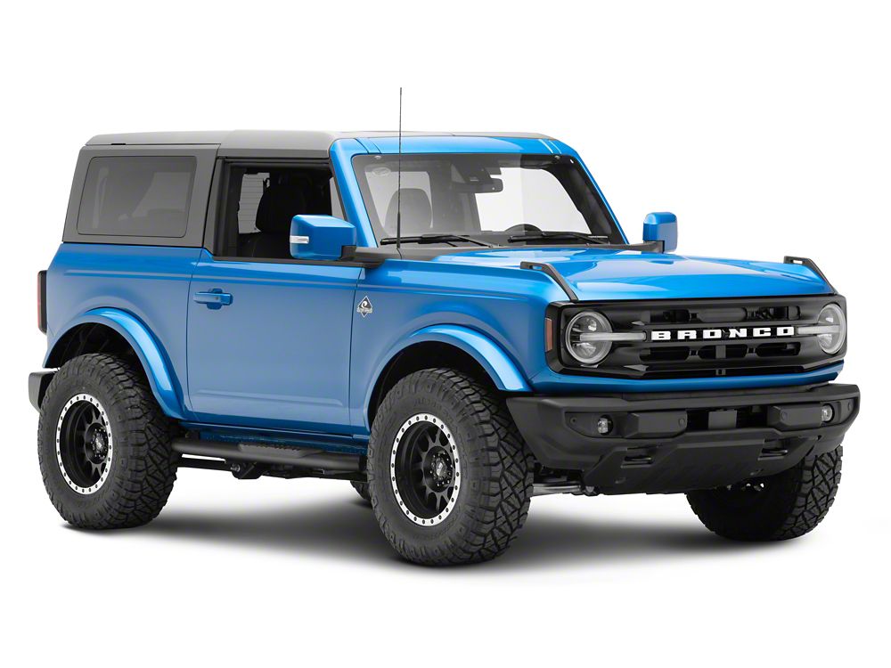 RedRock 5-Inch Oval Bent End Side Step Bars; Black (21-25 Bronco 2-Door)