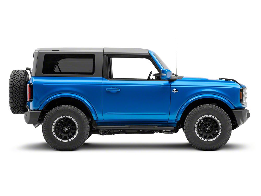 RedRock 5-Inch Oval Bent End Side Step Bars; Black (21-25 Bronco 2-Door)