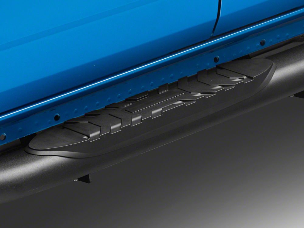 RedRock 5-Inch Oval Bent End Side Step Bars; Black (21-25 Bronco 4-Door)