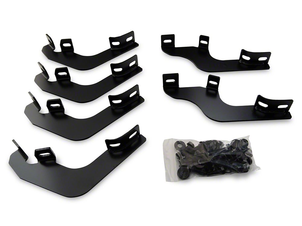 RedRock 5-Inch Oval Bent End Side Step Bars; Black (21-25 Bronco 4-Door)