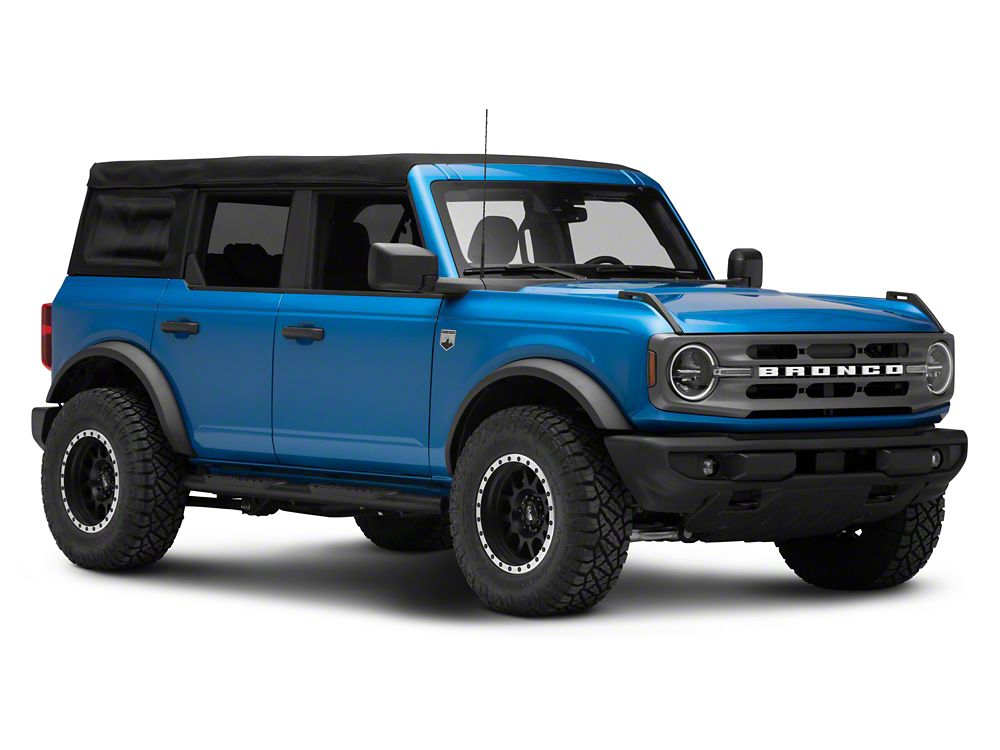 RedRock 5-Inch Oval Bent End Side Step Bars; Black (21-25 Bronco 4-Door)