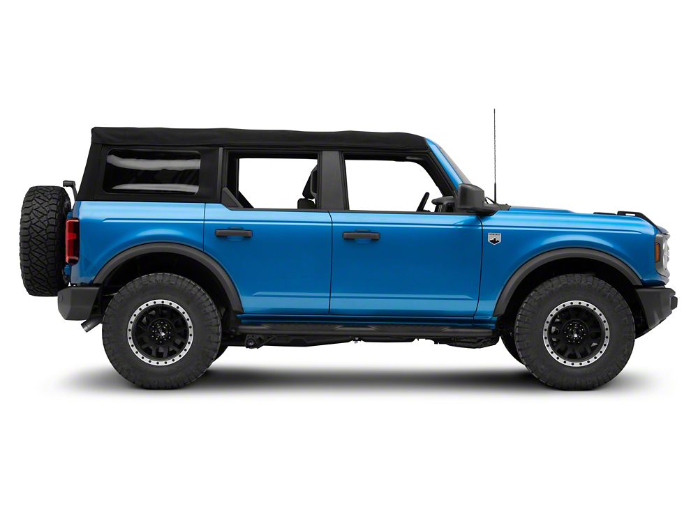 RedRock 5-Inch Oval Bent End Side Step Bars; Black (21-25 Bronco 4-Door)