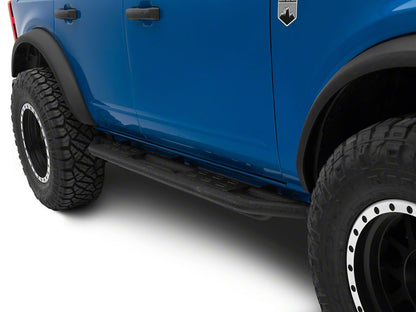 RedRock Side Armor with Step Pads; Textured Black (21-25 Bronco 4-Door)
