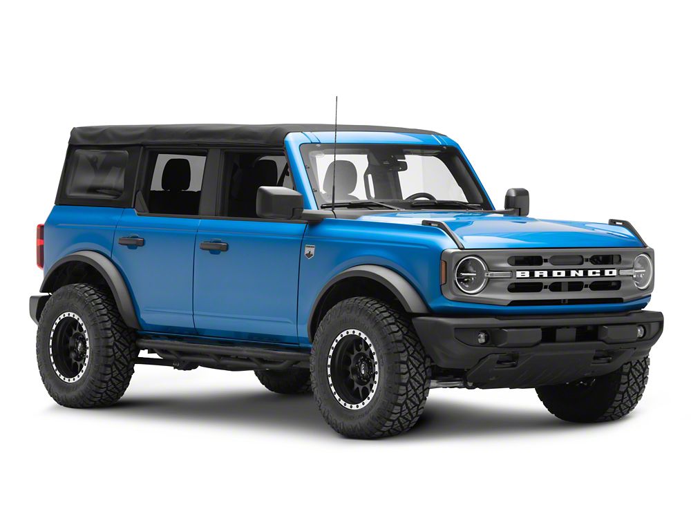 RedRock Side Armor with Step Pads; Textured Black (21-25 Bronco 4-Door)