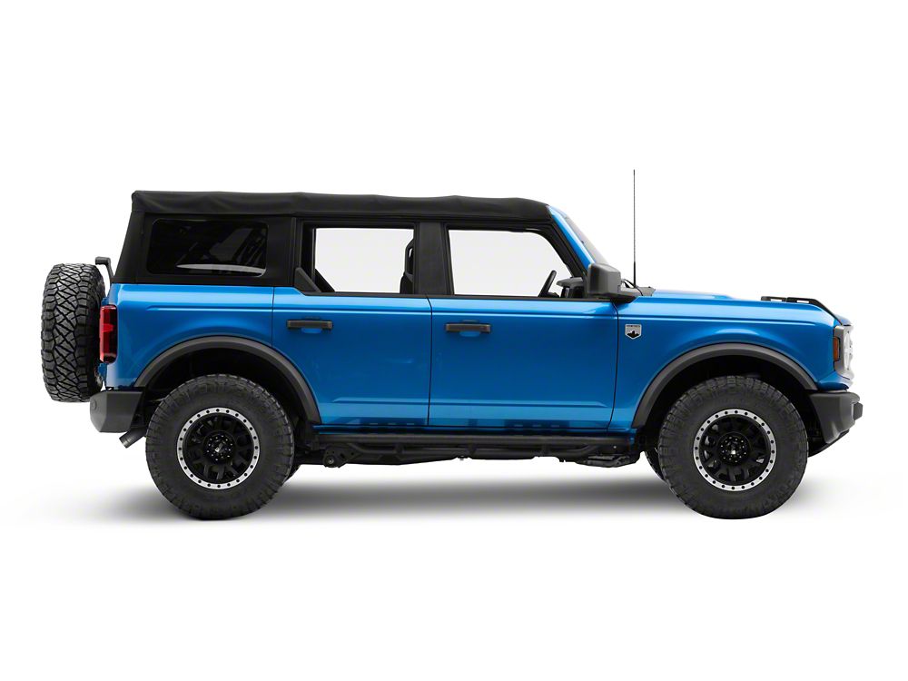 RedRock Side Armor with Step Pads; Textured Black (21-25 Bronco 4-Door)