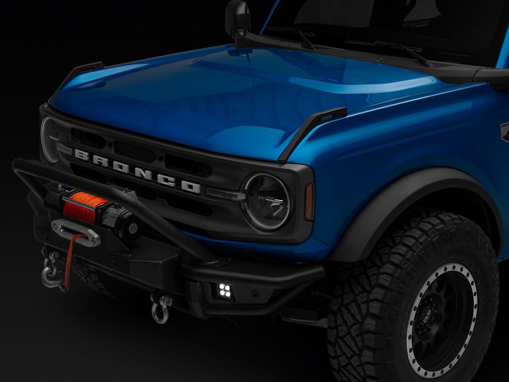 RedRock HD Tubular Front Winch Mount Bumper with LED Fog Lights and Skid Plate (21-25 Bronco, Excluding Raptor)