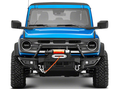 RedRock HD Tubular Front Winch Mount Bumper with LED Fog Lights and Skid Plate (21-25 Bronco, Excluding Raptor)