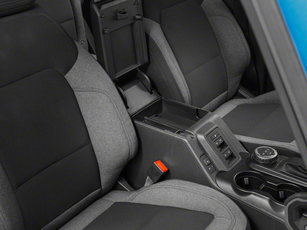 RedRock Arm Rest Lower Storage Tray; Rubber Coated (21-25 Bronco)