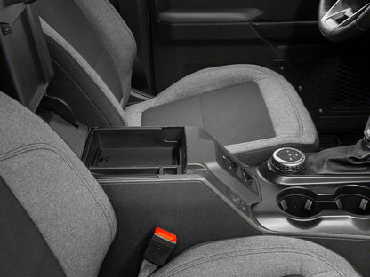 RedRock Arm Rest Lower Storage Tray; Rubber Coated (21-25 Bronco)