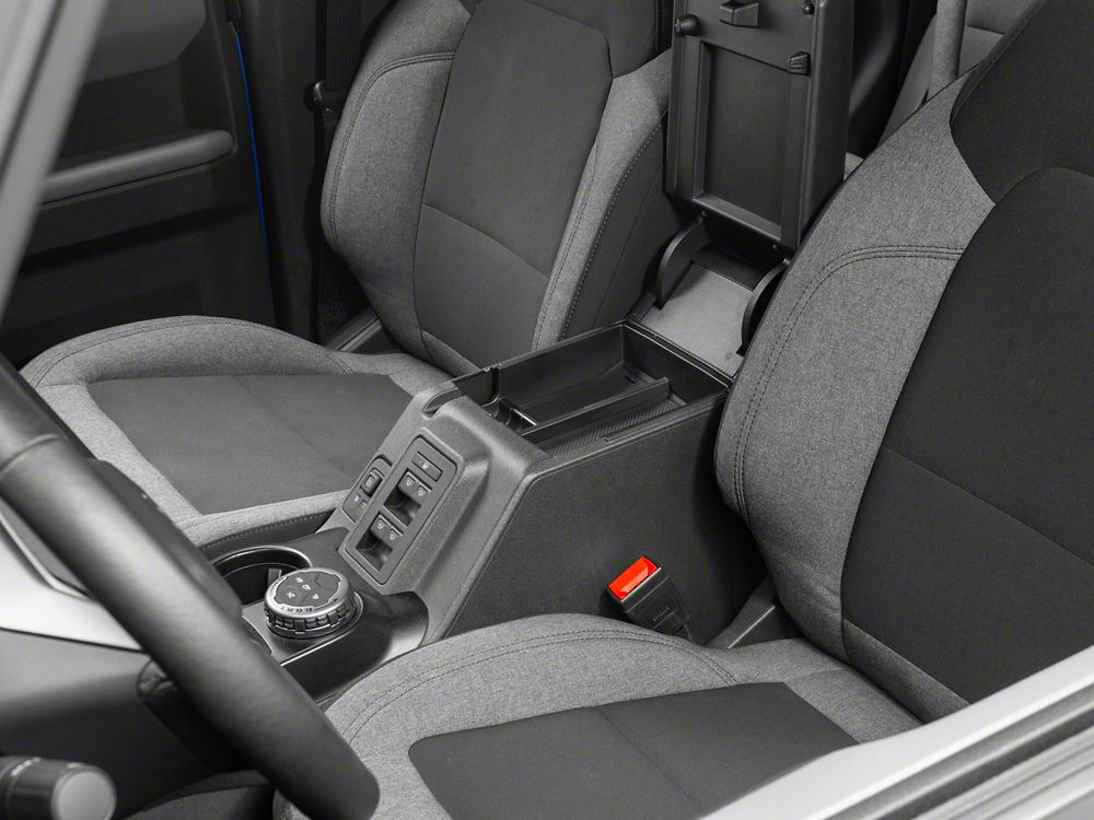 RedRock Arm Rest Lower Storage Tray; Rubber Coated (21-25 Bronco)