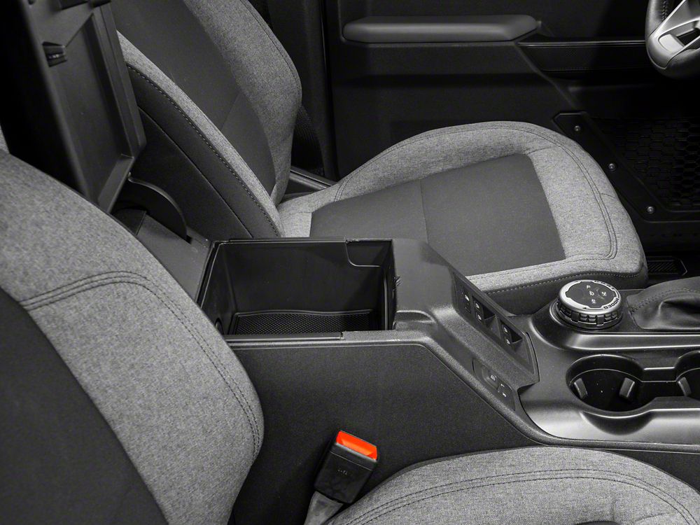 RedRock Arm Rest Storage Tray Set; Rubber Coated (21-25 Bronco)