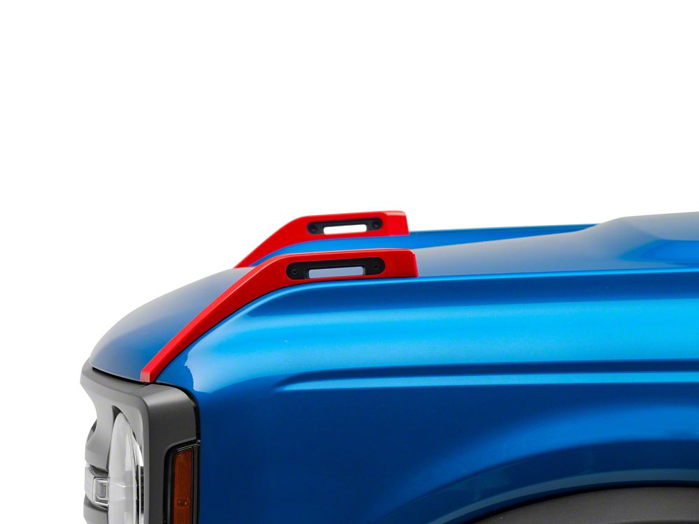 RedRock Hood Catch Trim; Red (21-25 Bronco)