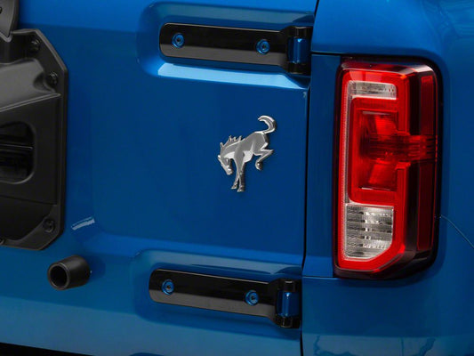 RedRock Tailgate Hinge Trim; Gloss Black (21-25 Bronco)