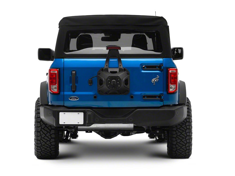 RedRock Tailgate Hinge Trim; Gloss Black (21-25 Bronco)