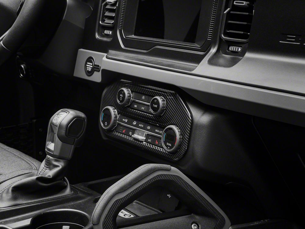 RedRock HAVC/Radio Panel Trim; Carbon Fiber Appearance (21-25 Bronco)