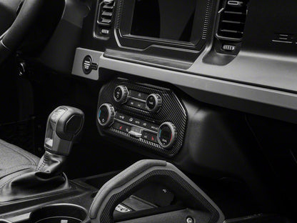 RedRock HAVC/Radio Panel Trim; Carbon Fiber Appearance (21-25 Bronco)