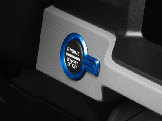 RedRock Billet Start-Stop Button Cover; Blue (21-25 Bronco)
