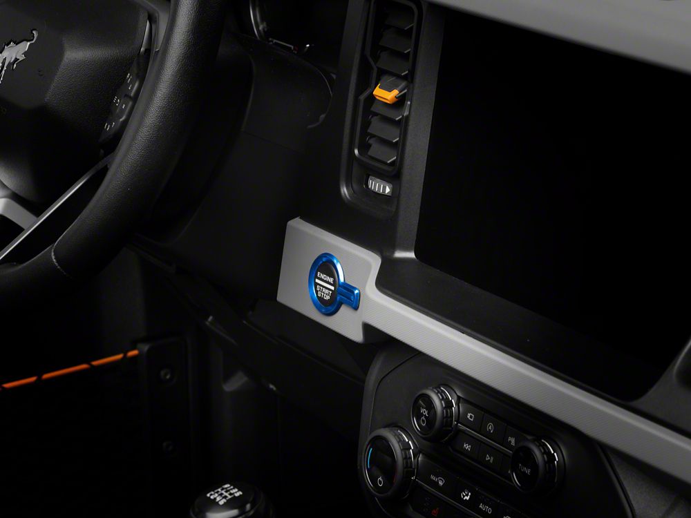 RedRock Billet Start-Stop Button Cover; Blue (21-25 Bronco)
