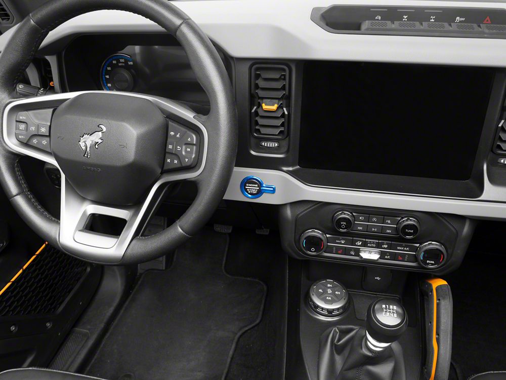 RedRock Billet Start-Stop Button Cover; Blue (21-25 Bronco)