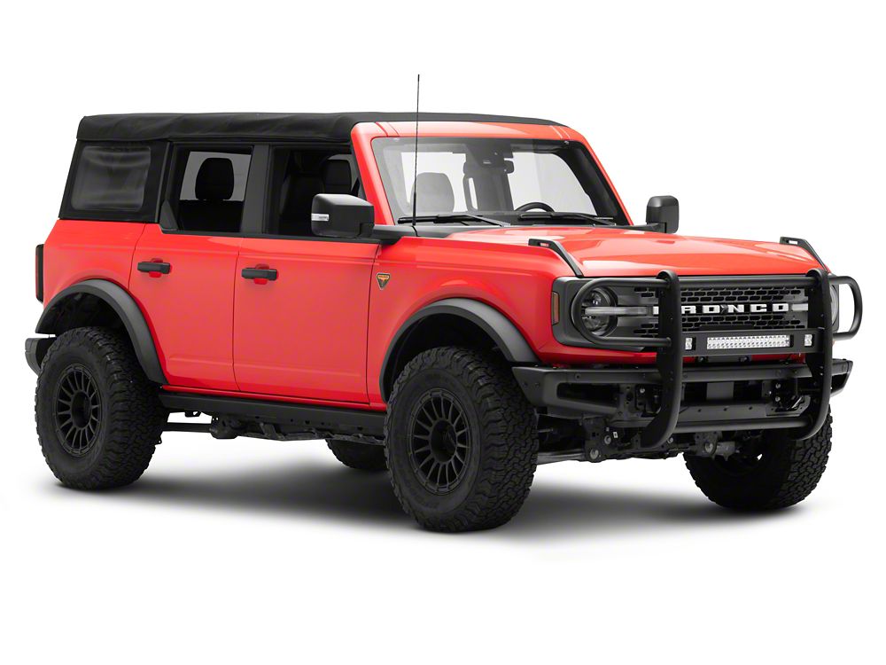 RedRock HD Modular Grille Guard with LED Fog Lights and 20-Inch LED Light Bar; Black (21-25 Bronco, Excluding Raptor)