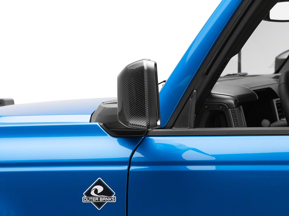 RedRock Mirror Covers; Carbon Fiber (21-25 Bronco)