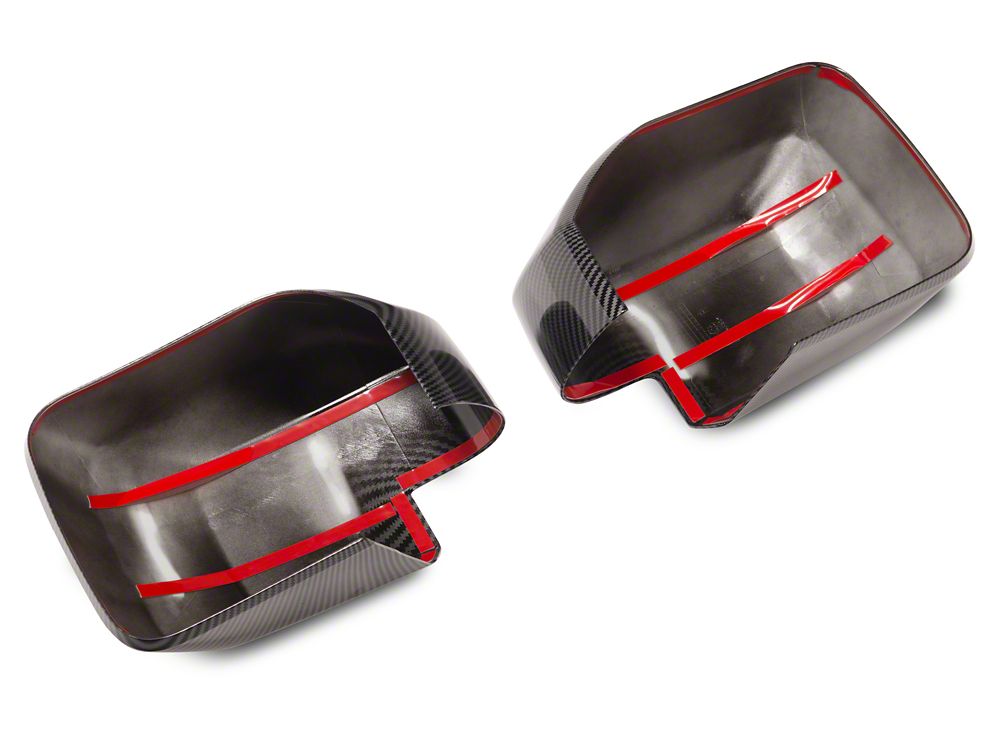 RedRock Mirror Covers; Carbon Fiber (21-25 Bronco)
