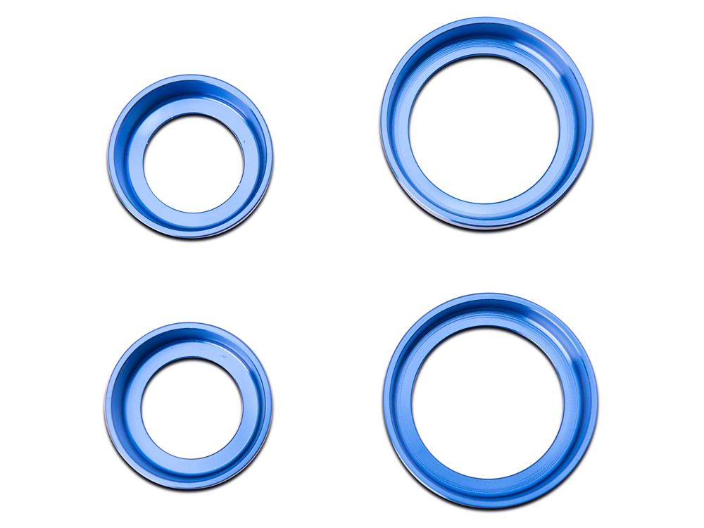 RedRock Billet 4-Piece Console Switch Cover Set; Blue (21-25 Bronco)