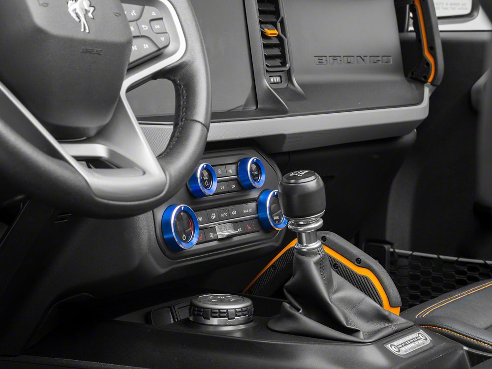 RedRock Billet 4-Piece Console Switch Cover Set; Blue (21-25 Bronco)