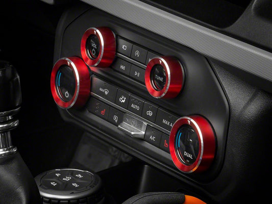 RedRock Billet 4-Piece Console Switch Cover Set; Red (21-25 Bronco)