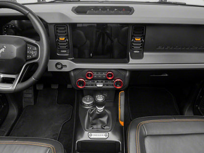 RedRock Billet 4-Piece Console Switch Cover Set; Red (21-25 Bronco)