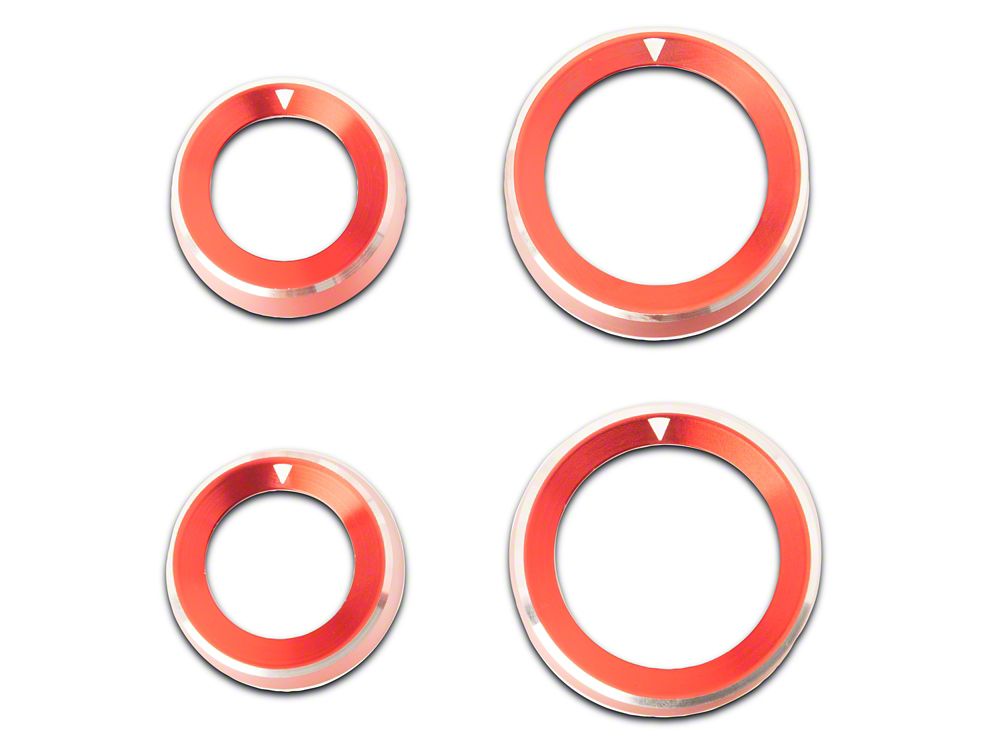RedRock Billet 4-Piece Console Switch Cover Set; Red (21-25 Bronco)