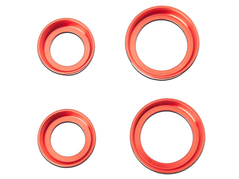 RedRock Billet 4-Piece Console Switch Cover Set; Red (21-25 Bronco)