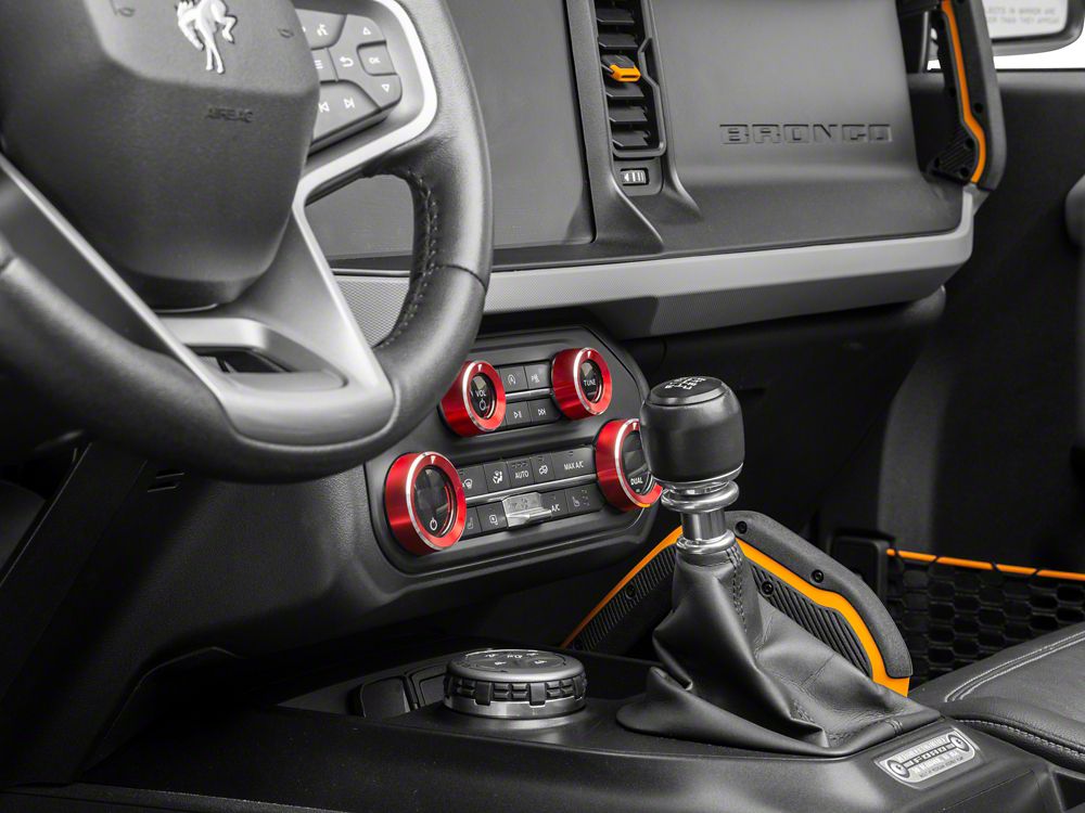 RedRock Billet 4-Piece Console Switch Cover Set; Red (21-25 Bronco)
