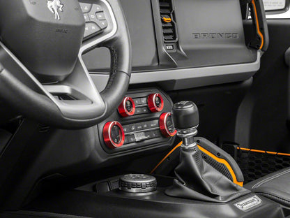 RedRock Billet 4-Piece Console Switch Cover Set; Red (21-25 Bronco)