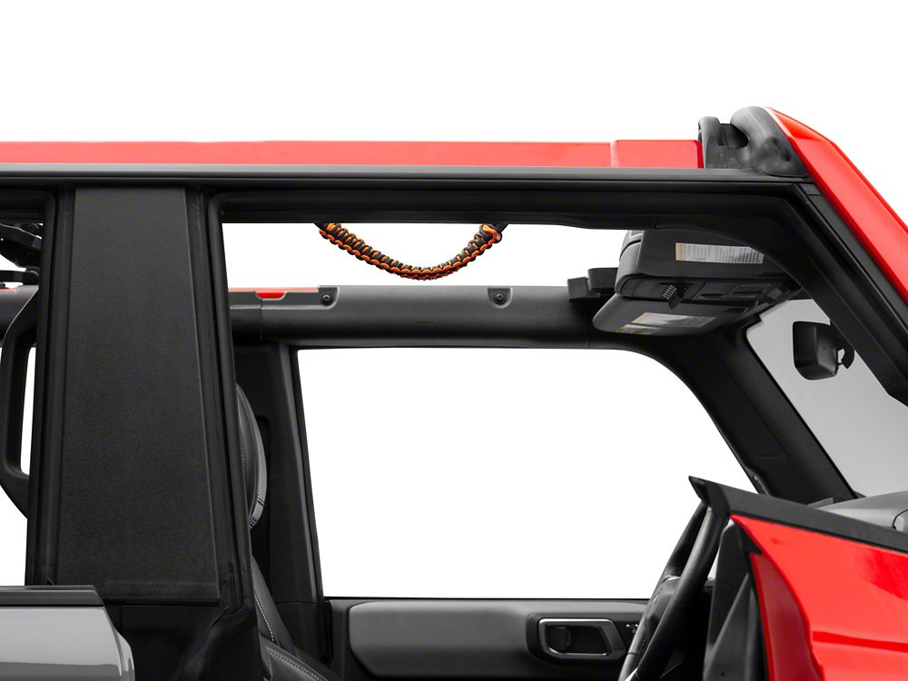 RedRock Paracord Grab Handle; Black and Orange (21-25 Bronco)