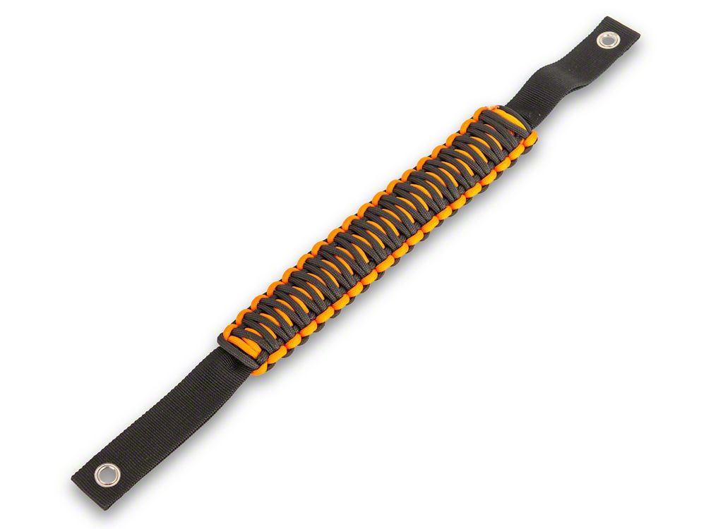 RedRock Paracord Grab Handle; Black and Orange (21-25 Bronco)