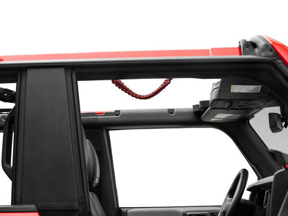 RedRock Paracord Grab Handle; Black and Red (21-25 Bronco)