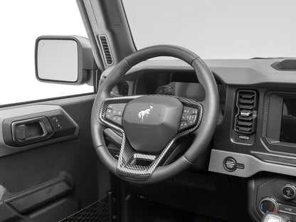 RedRock Steering Wheel Trim; Carbon Fiber (21-25 Bronco)