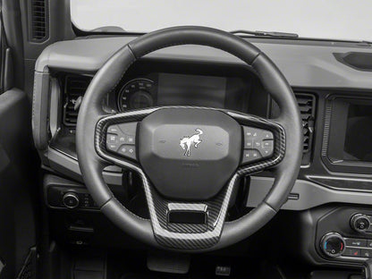 RedRock Steering Wheel Trim; Carbon Fiber (21-25 Bronco)